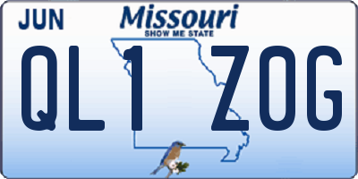 MO license plate QL1Z0G