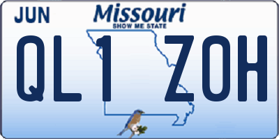 MO license plate QL1Z0H