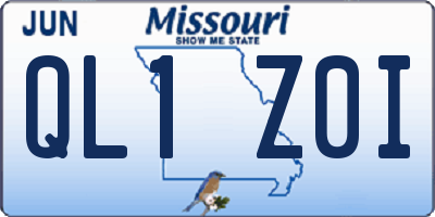 MO license plate QL1Z0I