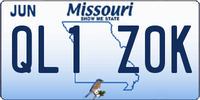 MO license plate QL1Z0K
