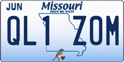 MO license plate QL1Z0M