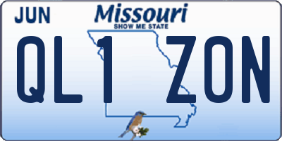 MO license plate QL1Z0N