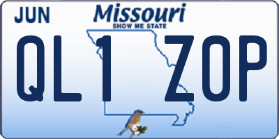 MO license plate QL1Z0P