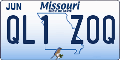 MO license plate QL1Z0Q