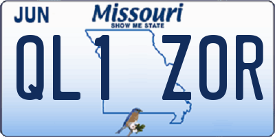 MO license plate QL1Z0R