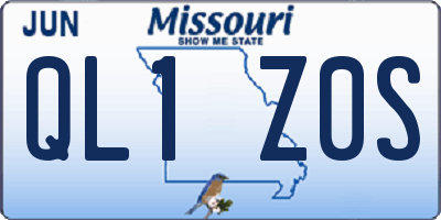 MO license plate QL1Z0S