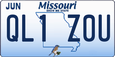 MO license plate QL1Z0U