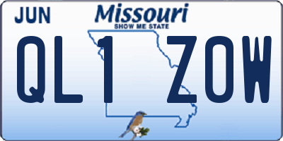 MO license plate QL1Z0W