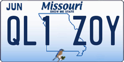MO license plate QL1Z0Y
