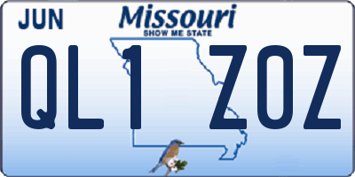 MO license plate QL1Z0Z