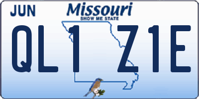 MO license plate QL1Z1E