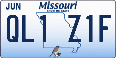 MO license plate QL1Z1F