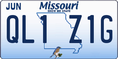 MO license plate QL1Z1G