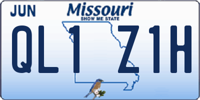 MO license plate QL1Z1H