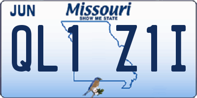 MO license plate QL1Z1I