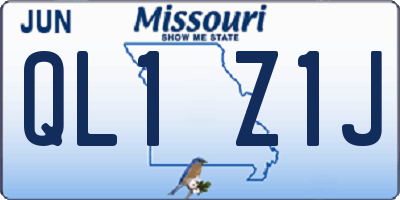 MO license plate QL1Z1J