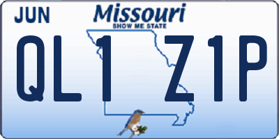MO license plate QL1Z1P