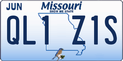 MO license plate QL1Z1S