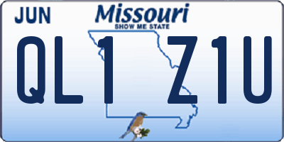 MO license plate QL1Z1U