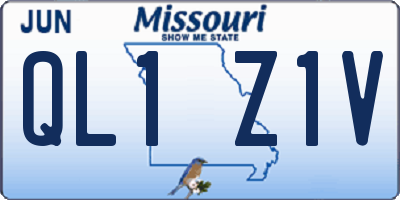 MO license plate QL1Z1V