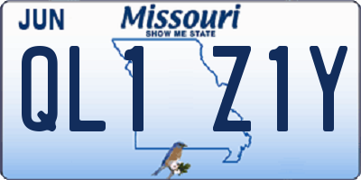 MO license plate QL1Z1Y