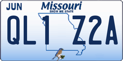 MO license plate QL1Z2A