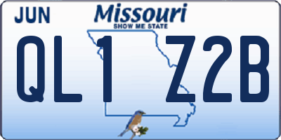 MO license plate QL1Z2B