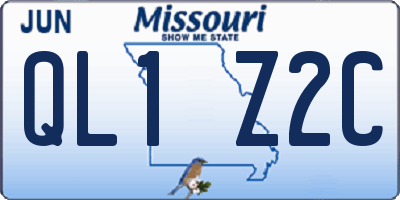 MO license plate QL1Z2C