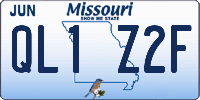 MO license plate QL1Z2F