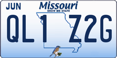 MO license plate QL1Z2G