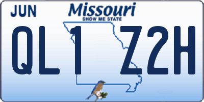 MO license plate QL1Z2H