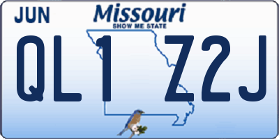MO license plate QL1Z2J