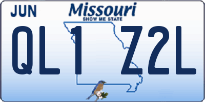 MO license plate QL1Z2L