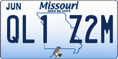 MO license plate QL1Z2M