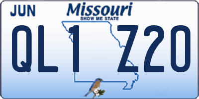 MO license plate QL1Z2O