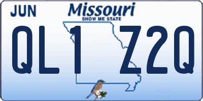 MO license plate QL1Z2Q