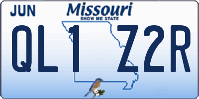 MO license plate QL1Z2R
