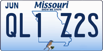 MO license plate QL1Z2S