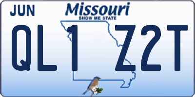 MO license plate QL1Z2T