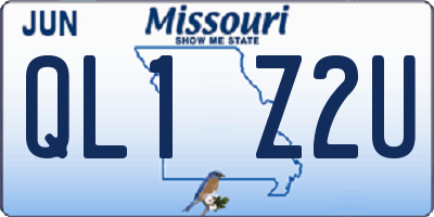 MO license plate QL1Z2U