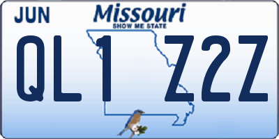MO license plate QL1Z2Z