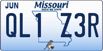 MO license plate QL1Z3R