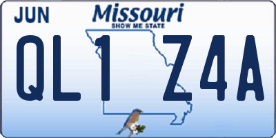 MO license plate QL1Z4A