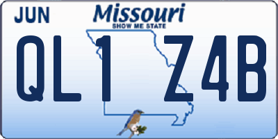 MO license plate QL1Z4B