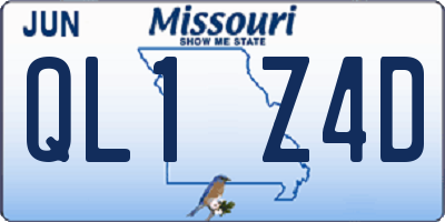 MO license plate QL1Z4D