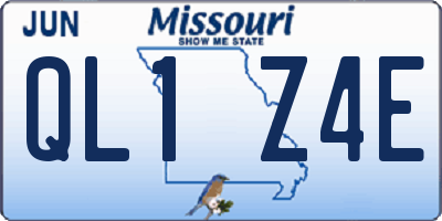 MO license plate QL1Z4E