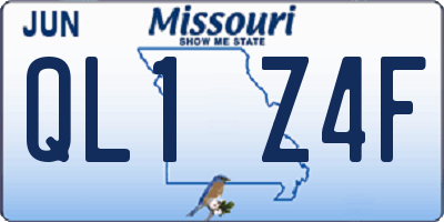 MO license plate QL1Z4F