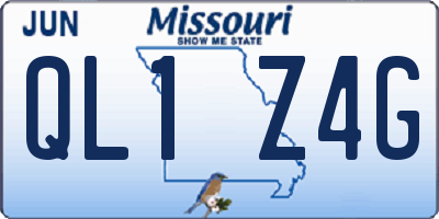 MO license plate QL1Z4G