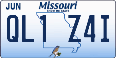 MO license plate QL1Z4I