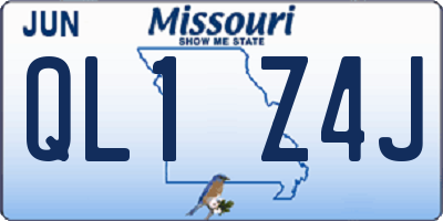 MO license plate QL1Z4J